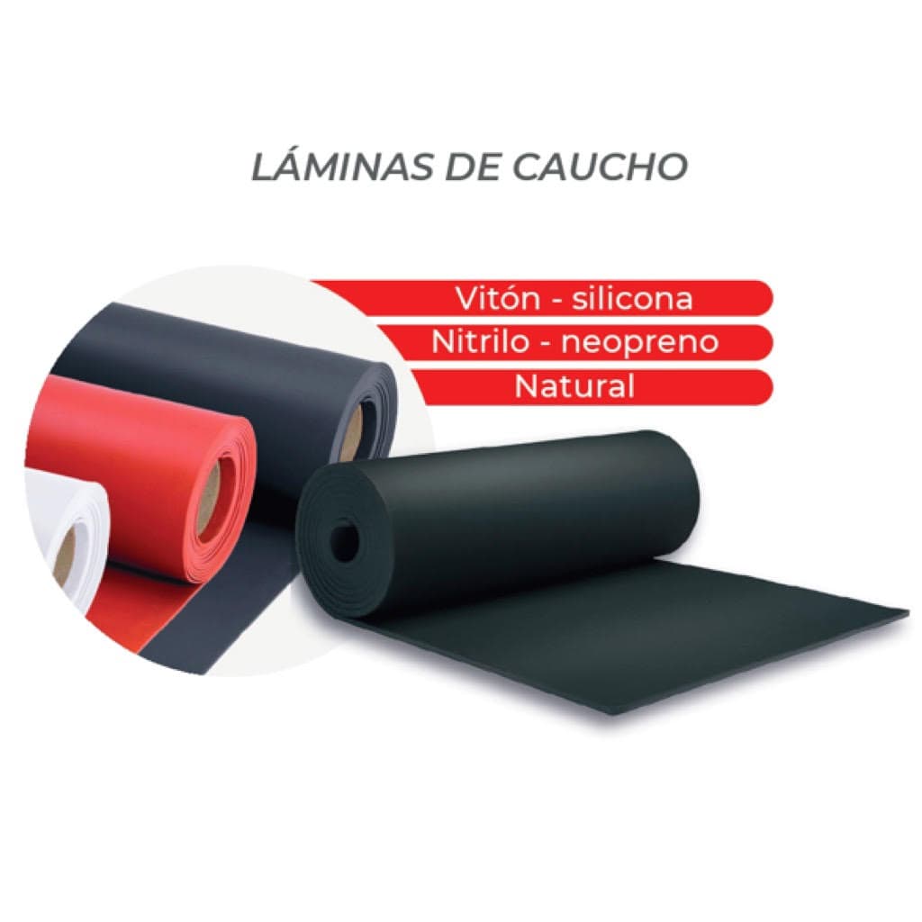 Láminas de caucho y neopreno para uso industrial